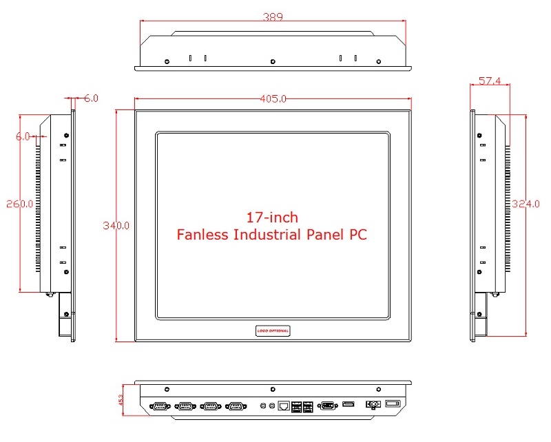 Panel och VESA montering fläktlös industripanel PC (4)